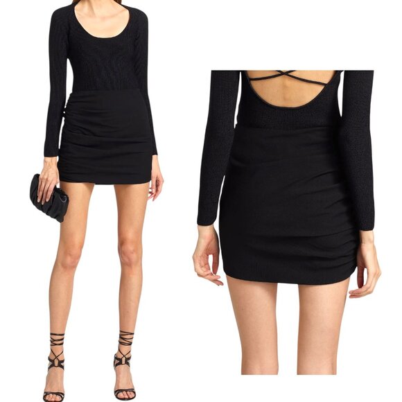 The Sei - NWT, Women’s Ruched Mini Skirt, Side Gathered - Black, Size 4 - Picture 1 of 16